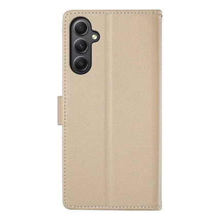 DF-012 For Samsung Galaxy A35 5G Case Litchi Texture Leather Magnetic Clasp Wallet Stand Phone Cover