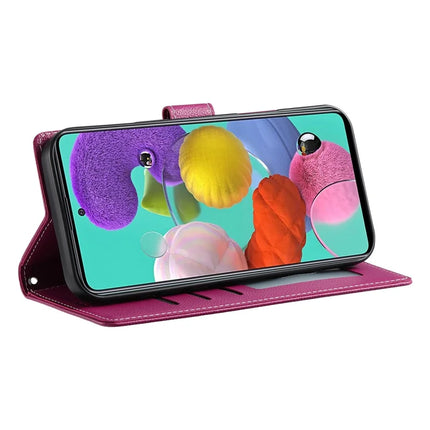 DF-012 For Samsung Galaxy A35 5G Case Litchi Texture Leather Magnetic Clasp Wallet Stand Phone Cover