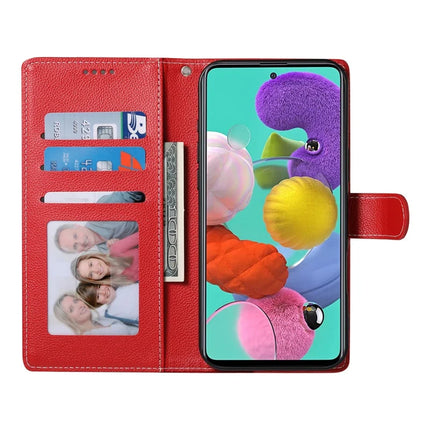 DF-012 For Samsung Galaxy A35 5G Case Litchi Texture Leather Magnetic Clasp Wallet Stand Phone Cover
