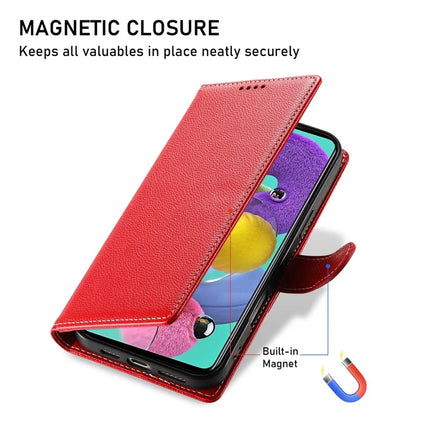 DF-012 For Samsung Galaxy A35 5G Case Litchi Texture Leather Magnetic Clasp Wallet Stand Phone Cover