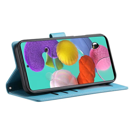 DF-012 For Samsung Galaxy A35 5G Case Litchi Texture Leather Magnetic Clasp Wallet Stand Phone Cover