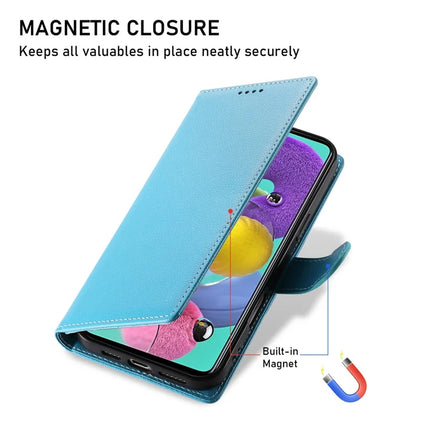 DF-012 For Samsung Galaxy A35 5G Case Litchi Texture Leather Magnetic Clasp Wallet Stand Phone Cover