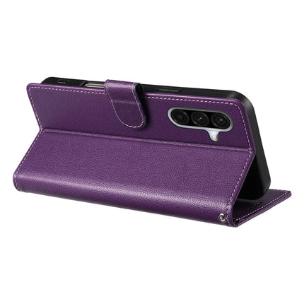 DF-012 For Samsung Galaxy A56 5G / A36 5G Case Litchi Texture Leather Magnetic Clasp Wallet Stand Phone Cover