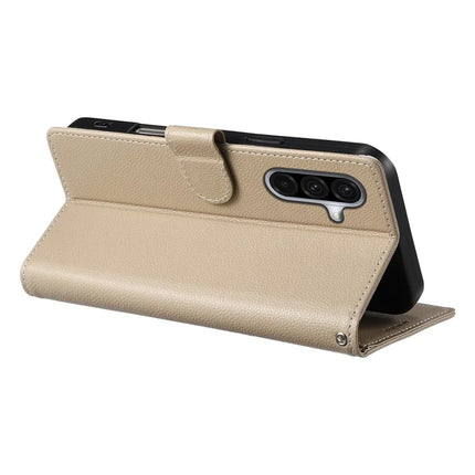 DF-012 For Samsung Galaxy A56 5G / A36 5G Case Litchi Texture Leather Magnetic Clasp Wallet Stand Phone Cover