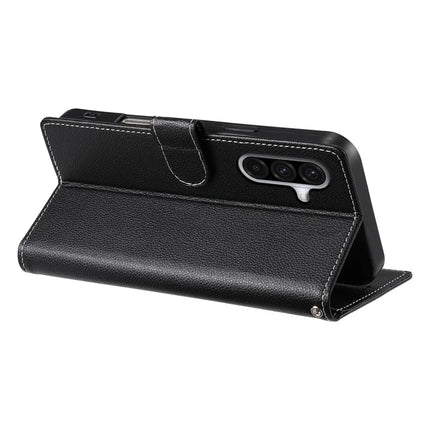 DF-012 For Samsung Galaxy A56 5G / A36 5G Case Litchi Texture Leather Magnetic Clasp Wallet Stand Phone Cover