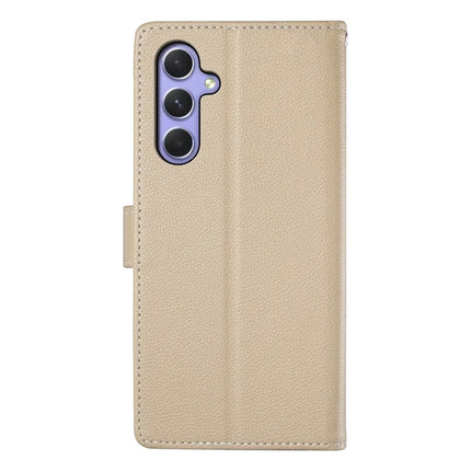 DF-012 For Samsung Galaxy A55 5G Case Litchi Texture Leather Magnetic Clasp Wallet Stand Phone Cover