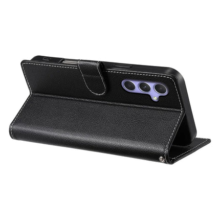 DF-012 For Samsung Galaxy A55 5G Case Litchi Texture Leather Magnetic Clasp Wallet Stand Phone Cover