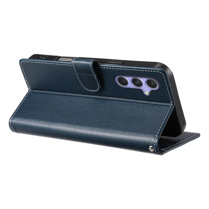 DF-012 For Samsung Galaxy A55 5G Case Litchi Texture Leather Magnetic Clasp Wallet Stand Phone Cover