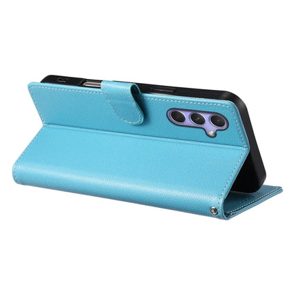 DF-012 For Samsung Galaxy A55 5G Case Litchi Texture Leather Magnetic Clasp Wallet Stand Phone Cover