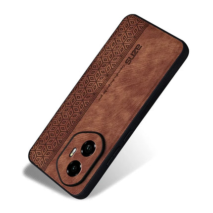 AZNS For Honor 300 Case Protective PU Leather Covered TPU Phone Shell