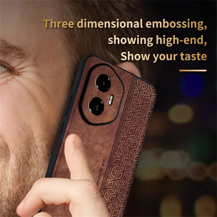 AZNS For Honor 300 Case Protective PU Leather Covered TPU Phone Shell