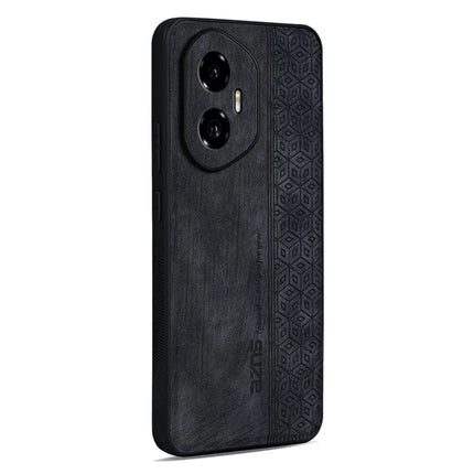 AZNS For Honor 300 Case Protective PU Leather Covered TPU Phone Shell - Black