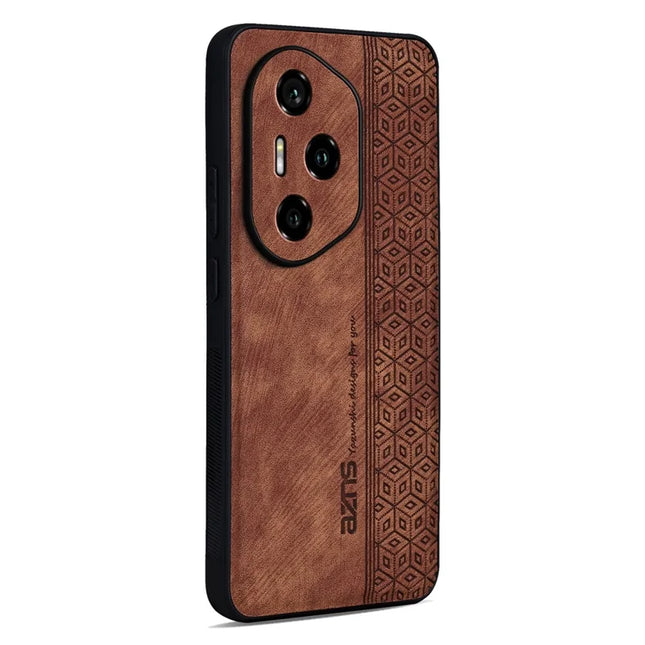 AZNS For Honor 300 Pro  /  300 Ultra Case Protective PU Leather Covered TPU Phone Shell - Brown
