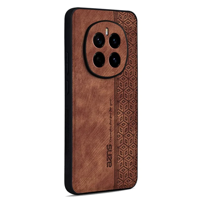 AZNS For Honor Magic7 5G Case Protective PU Leather Covered TPU Phone Shell - Brown