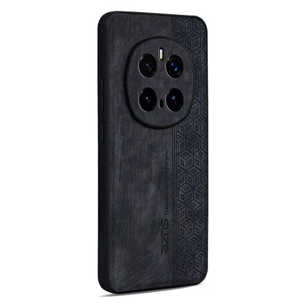 AZNS For Honor Magic7 Pro 5G Case Protective PU Leather Covered TPU Phone Shell - Black