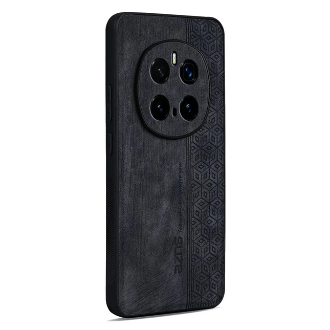 AZNS For Honor Magic7 Pro 5G Case Protective PU Leather Covered TPU Phone Shell - Black