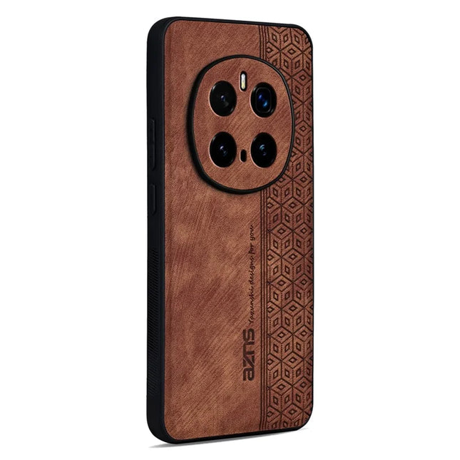 AZNS For Honor Magic7 Pro 5G Case Protective PU Leather Covered TPU Phone Shell - Brown