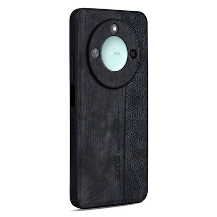 AZNS For Honor X60 5G Case Protective PU Leather Covered TPU Phone Shell - Black