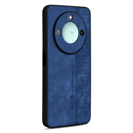 AZNS For Honor X60 5G Case Protective PU Leather Covered TPU Phone Shell - Blue