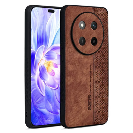 AZNS For Honor X60 Pro 5G Case Protective PU Leather Covered TPU Phone Shell - Brown