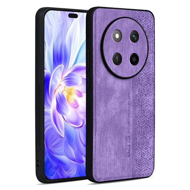 AZNS For Honor X60 Pro 5G Case Protective PU Leather Covered TPU Phone Shell - Purple