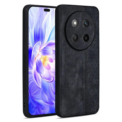 AZNS For Honor X60 Pro 5G Case Protective PU Leather Covered TPU Phone Shell - Black