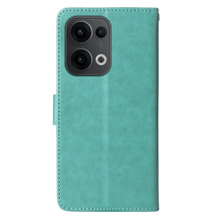 For Oppo Reno13 5G (Global) Case Butterfly Floral Imprint Wallet Stand Leather Phone Cover
