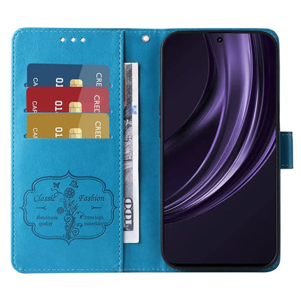 For Realme 13+ 5G / 13 Pro 5G (China) Case Butterfly Floral Imprint Wallet Stand Leather Phone Cover