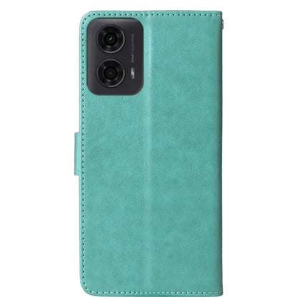Stand Case for Motorola Moto G04 4G / G24 4G / G04s 4G / E14 4G Butterfly Floral Imprint Wallet Leather Phone Cover