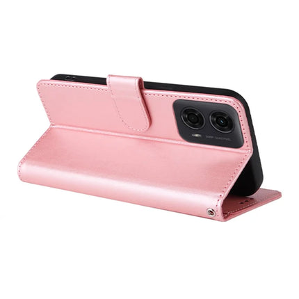 Stand Case for Motorola Moto G04 4G / G24 4G / G04s 4G / E14 4G Butterfly Floral Imprint Wallet Leather Phone Cover