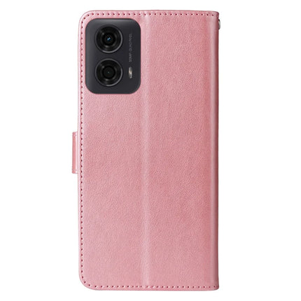 Stand Case for Motorola Moto G04 4G / G24 4G / G04s 4G / E14 4G Butterfly Floral Imprint Wallet Leather Phone Cover