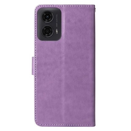 Stand Case for Motorola Moto G04 4G / G24 4G / G04s 4G / E14 4G Butterfly Floral Imprint Wallet Leather Phone Cover