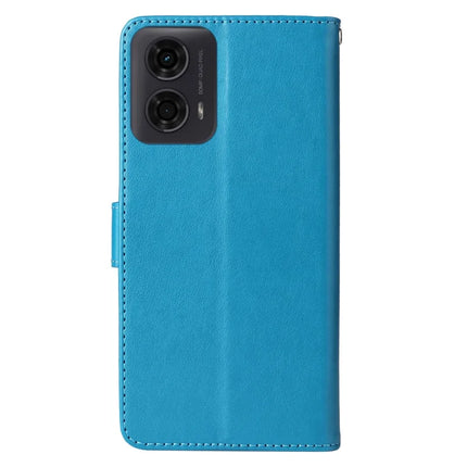 Stand Case for Motorola Moto G04 4G / G24 4G / G04s 4G / E14 4G Butterfly Floral Imprint Wallet Leather Phone Cover