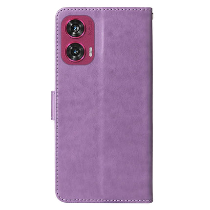 For Motorola Edge 50 Fusion 5G Case Butterfly Floral Imprint Wallet Stand Leather Phone Cover