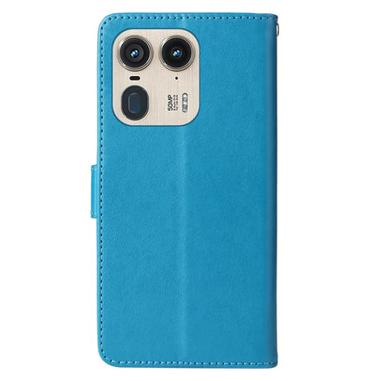For Motorola Edge 50 Ultra 5G / Moto X50 Ultra 5G Case Butterfly Floral Imprint Wallet Stand Leather Phone Cover