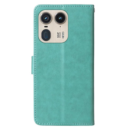 For Motorola Edge 50 Ultra 5G / Moto X50 Ultra 5G Case Butterfly Floral Imprint Wallet Stand Leather Phone Cover