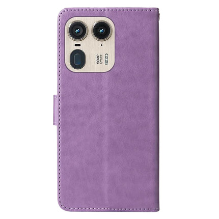 For Motorola Edge 50 Ultra 5G / Moto X50 Ultra 5G Case Butterfly Floral Imprint Wallet Stand Leather Phone Cover