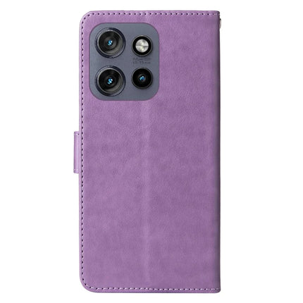Phone Case For Motorola Edge 50 Neo 5G / Moto S50 5G / ThinkPhone 25 5G Wallet Stand Butterfly Floral Imprint Leather Cover