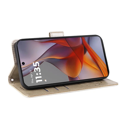 For Motorola Moto G75 5G Leather Case Butterfly Floral Imprint Wallet Stand Cover