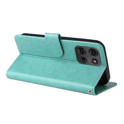 For Motorola Moto G75 5G Leather Case Butterfly Floral Imprint Wallet Stand Cover