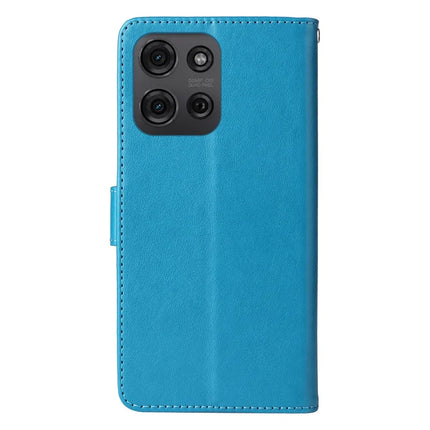 For Motorola Moto G75 5G Leather Case Butterfly Floral Imprint Wallet Stand Cover