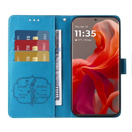 Stand Case for Motorola Moto G85 5G / S50 Neo 5G Butterfly Floral Imprint Wallet Leather Phone Cover