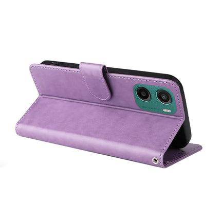 For Motorola Moto G05 4G  /  E15 4G Leather Case Butterfly Floral Imprint Wallet Stand Cover