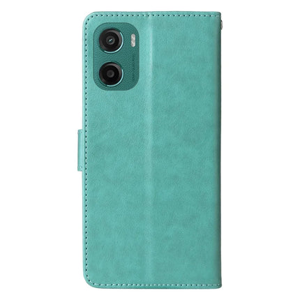 For Motorola Moto G05 4G  /  E15 4G Leather Case Butterfly Floral Imprint Wallet Stand Cover
