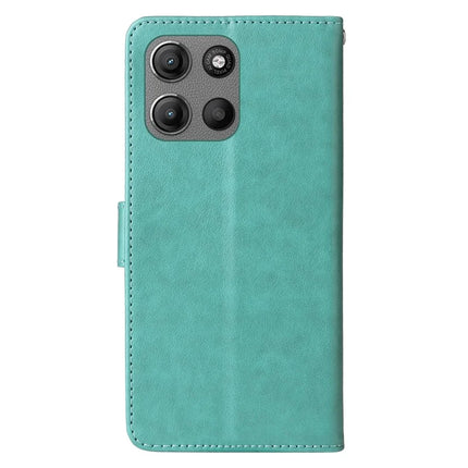 Stand Case for Motorola Moto G15 4G / G15 Power 4G Butterfly Floral Imprint Wallet Leather Phone Cover