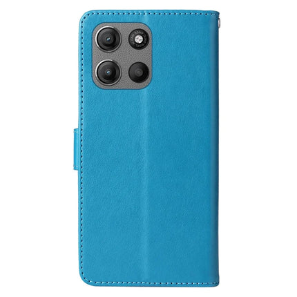 Stand Case for Motorola Moto G15 4G / G15 Power 4G Butterfly Floral Imprint Wallet Leather Phone Cover