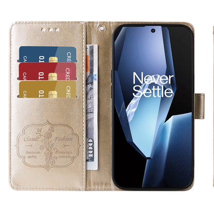 Leather Case For OnePlus 13R 5G  /  Ace 5 5G  /  Ace 5 Pro 5G Butterfly Floral Imprint Wallet Stand Cover