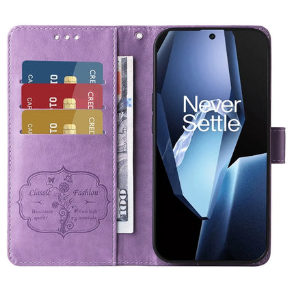 Leather Case For OnePlus 13R 5G  /  Ace 5 5G  /  Ace 5 Pro 5G Butterfly Floral Imprint Wallet Stand Cover