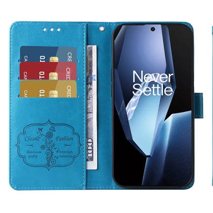 Leather Case For OnePlus 13R 5G  /  Ace 5 5G  /  Ace 5 Pro 5G Butterfly Floral Imprint Wallet Stand Cover