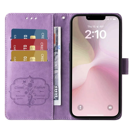 For iPhone 16e Case Butterfly Floral Imprint Wallet Stand Leather Phone Cover